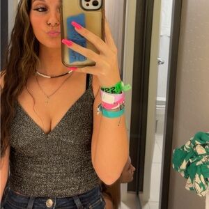 Black & Silver CropTop